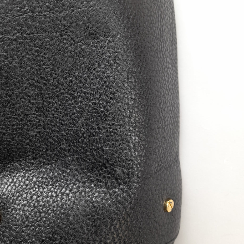 Tory Burch Black Pebbled Leather 'Amanda' Slouchy Satchel | Pre Loved |