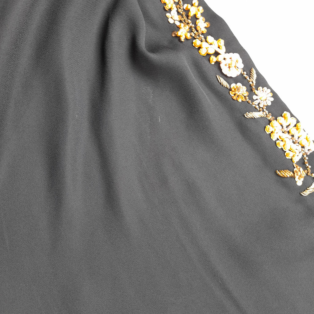 Zainab Hasan Black Beaded Cape Style Kameez | Pre Loved |