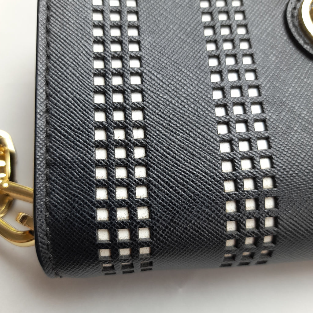 Tory Burch Black 'Robinson' Perforated Crossbody Bag | Gently Used |