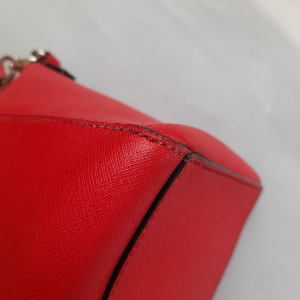 Kate Spade Red Leather Satchel | Pre Loved |