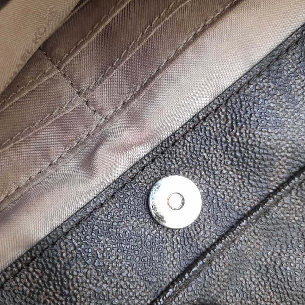 Michael Kors Monogram & Leather Shoulder Bag | Pre Loved |