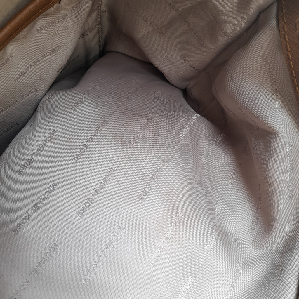 Michael Kors Monogram & Leather Shoulder Bag | Pre Loved |