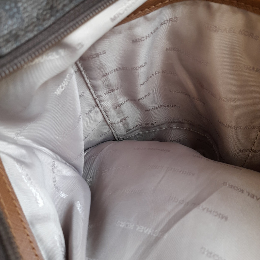 Michael Kors Monogram & Leather Shoulder Bag | Pre Loved |