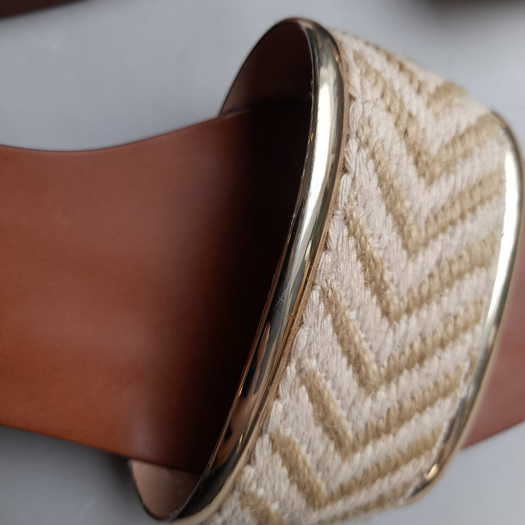 ZARA Cream & Beige Flat Slides | Pre Loved |