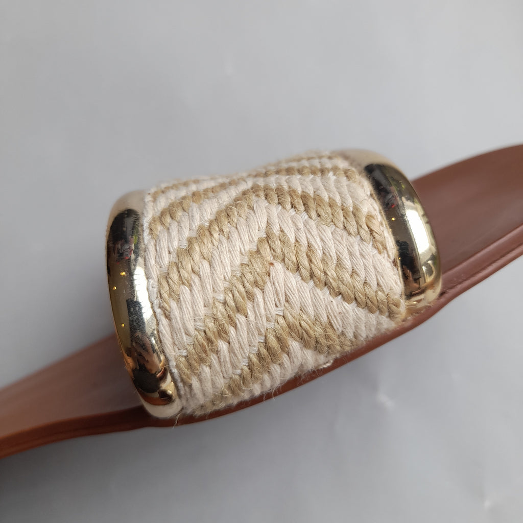 ZARA Cream & Beige Flat Slides | Pre Loved |