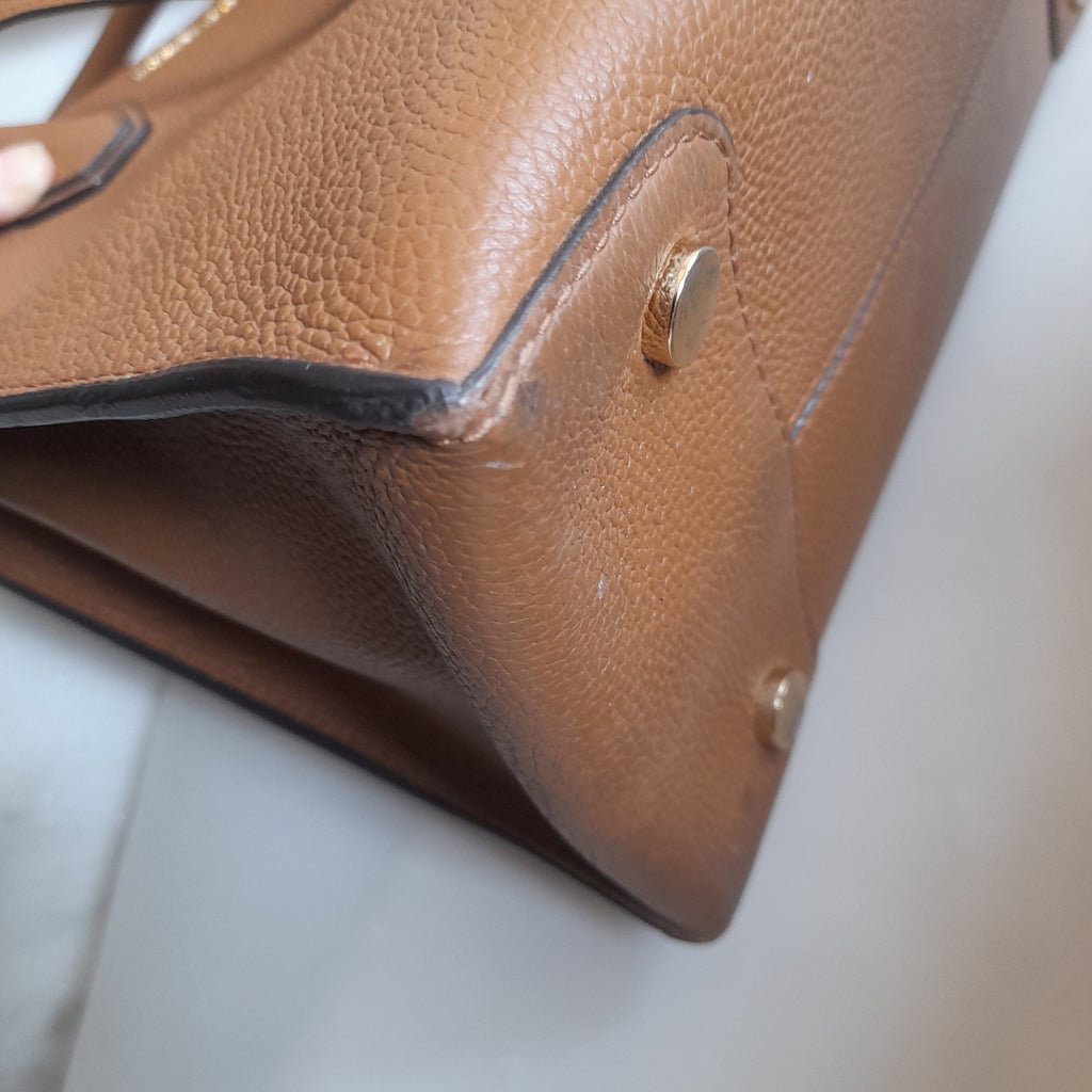 Michael Kors Tan Pebbled Leather 'Mercer' Satchel | Pre Loved |