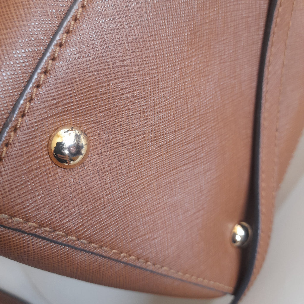 Michael Kors Tan Leather 'Sandrine' Convertible Satchel | Pre Loved |