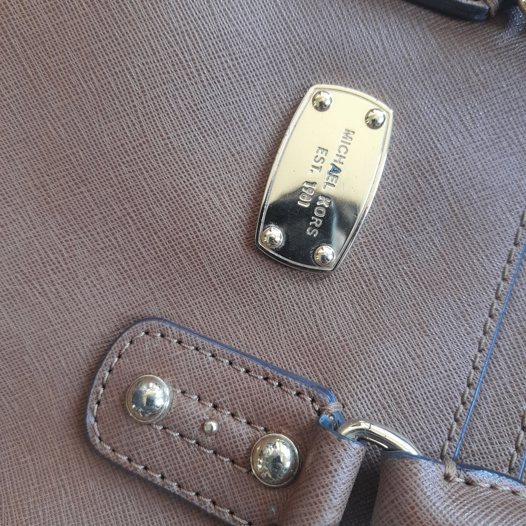 Michael Kors Tan Leather 'Sandrine' Convertible Satchel | Pre Loved |