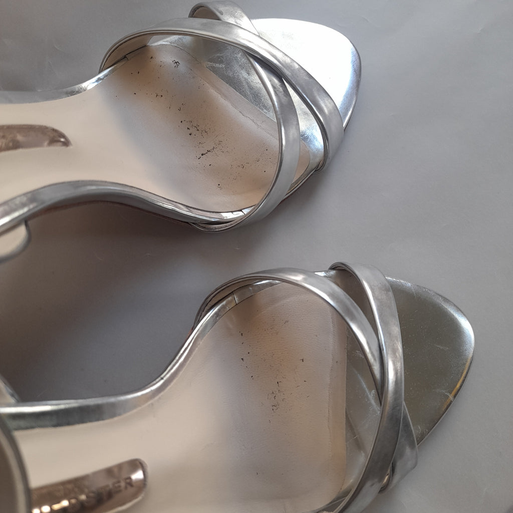 Sophia Webster 'Madame' Chiara' Leather Silver Mirror Heels | Pre Loved |