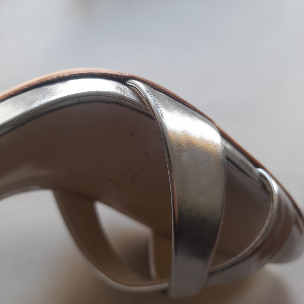 Sophia Webster 'Madame' Chiara' Leather Silver Mirror Heels | Pre Loved |