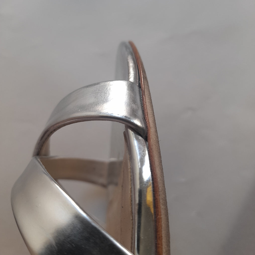 Sophia Webster 'Madame' Chiara' Leather Silver Mirror Heels | Pre Loved |