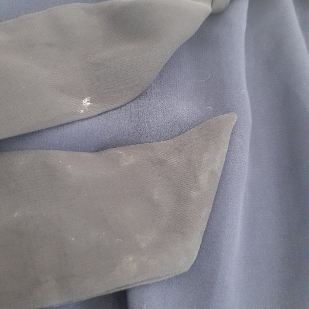 Costa Blanca Navy Ruffle Sheer Top | Gently Used |