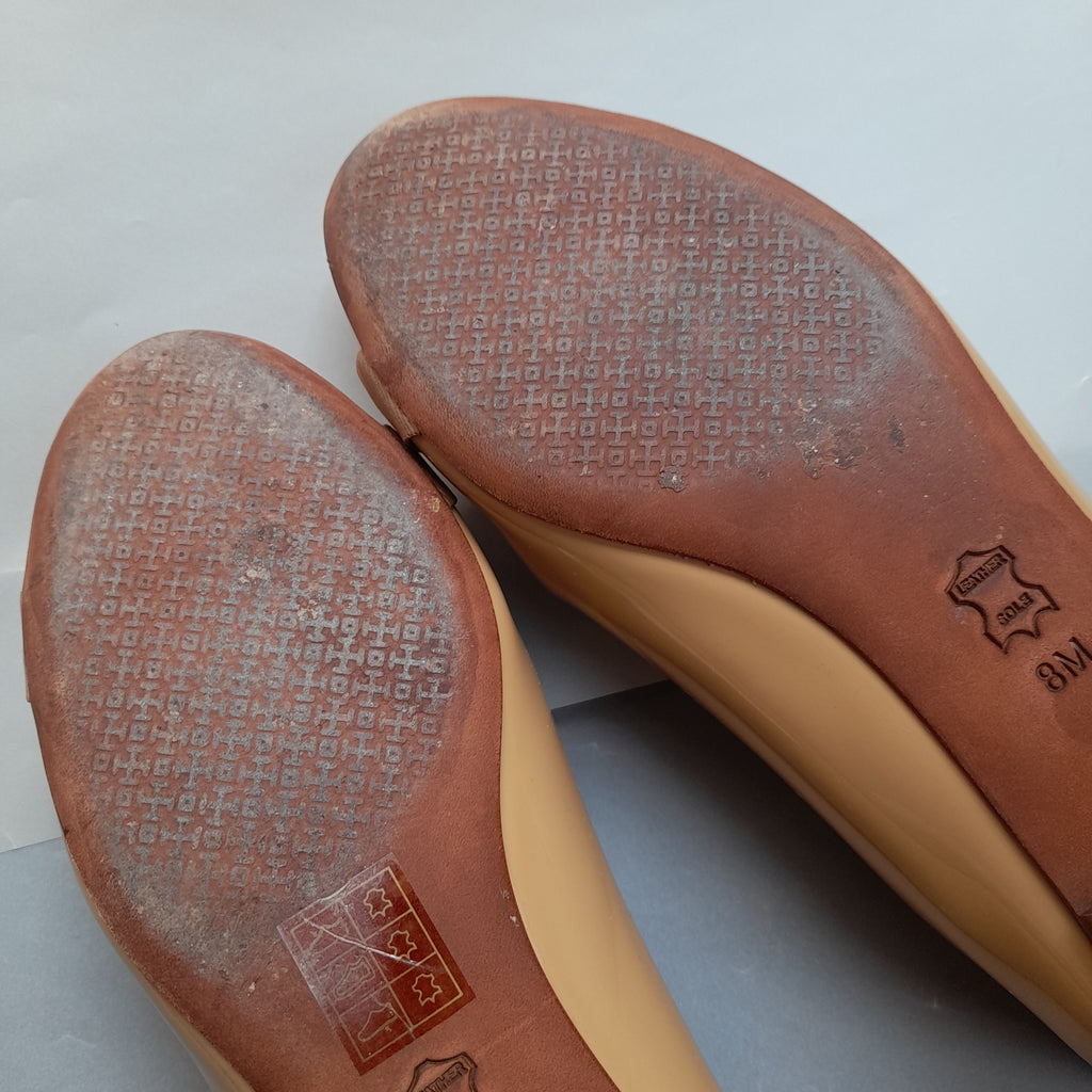 Tory Burch Beige Leather 'Trudy' Ballet Flats | Pre Loved |