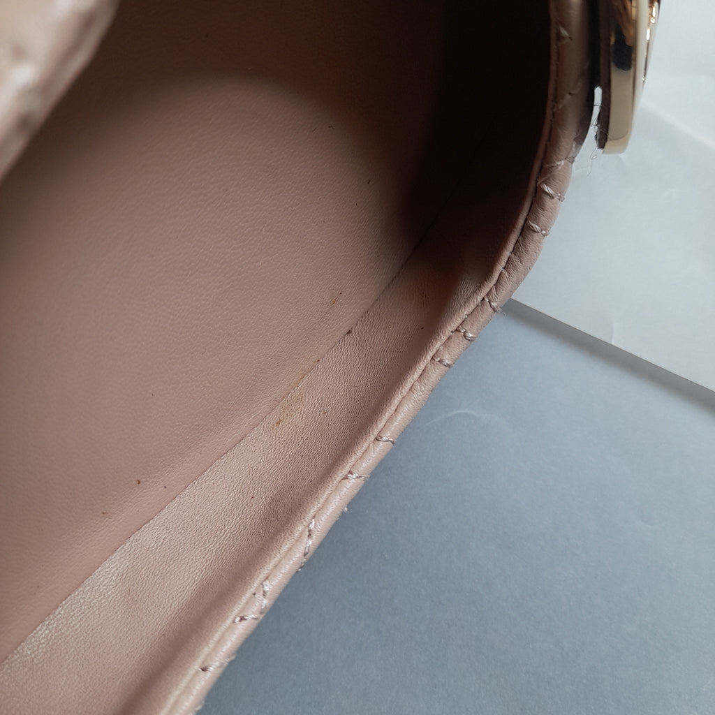 Tory Burch Nude Pink Quilted Leather 'Minnie' Ballet Flats | Pre Loved |