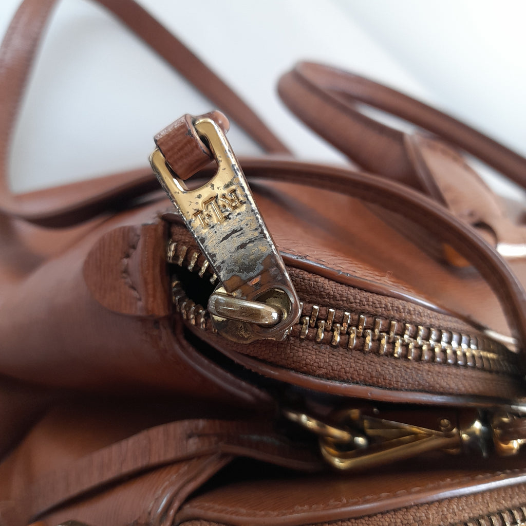 Ralph Lauren Brown Leather Satchel | Pre Loved |