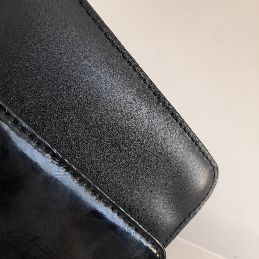 Michael Kors Black Patent 'Daniela' Front Flap Crossbody Bag | Pre Loved |