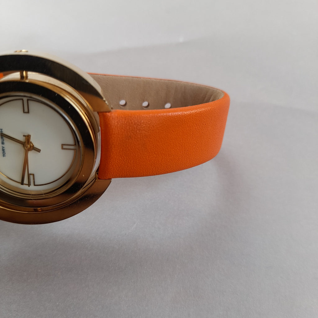 Tory Burch Orange 'TBW5305' Leather Strap Watch | Brand New |