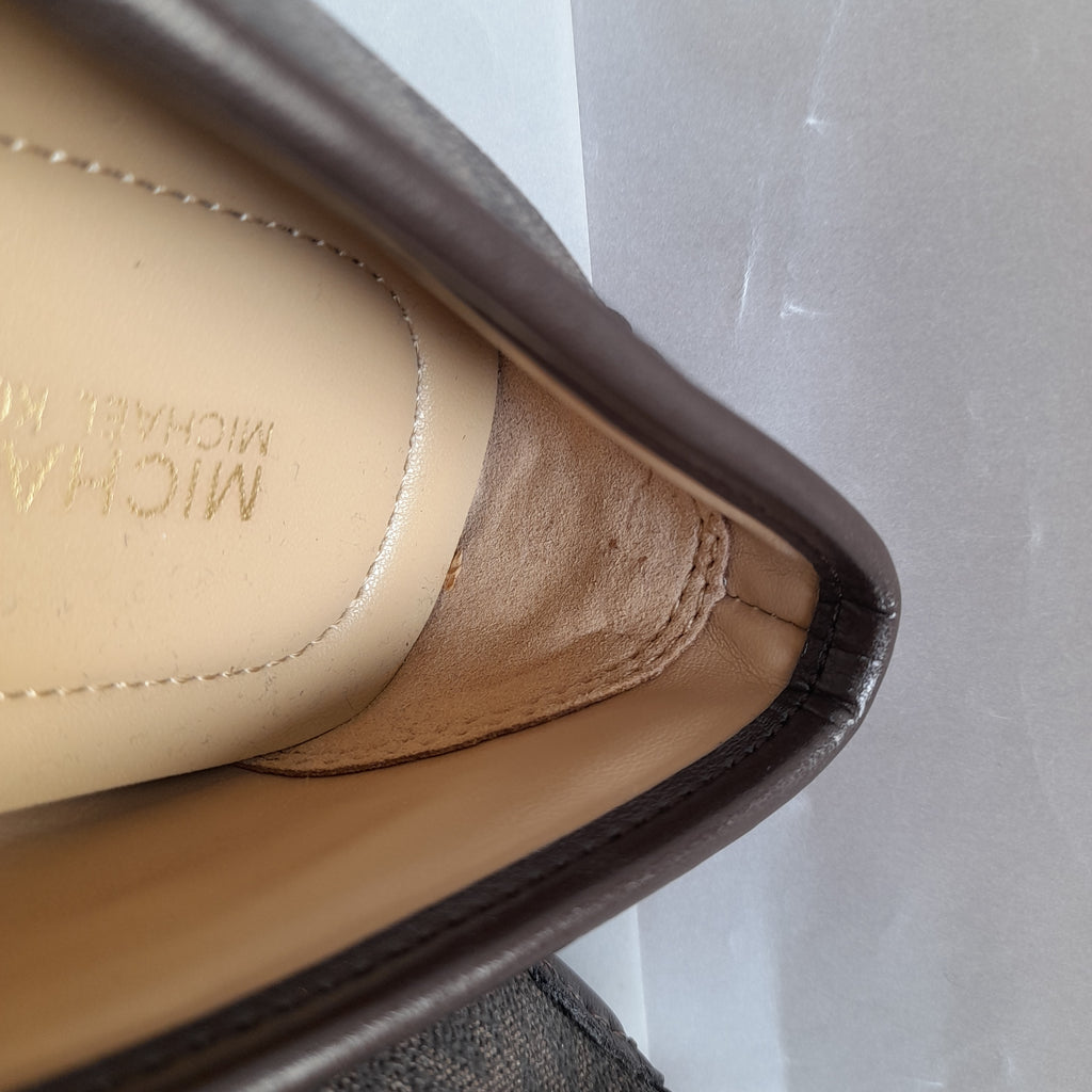 Michael Kors Brown Monogram Leather 'Fulton' Loafers | Like New |