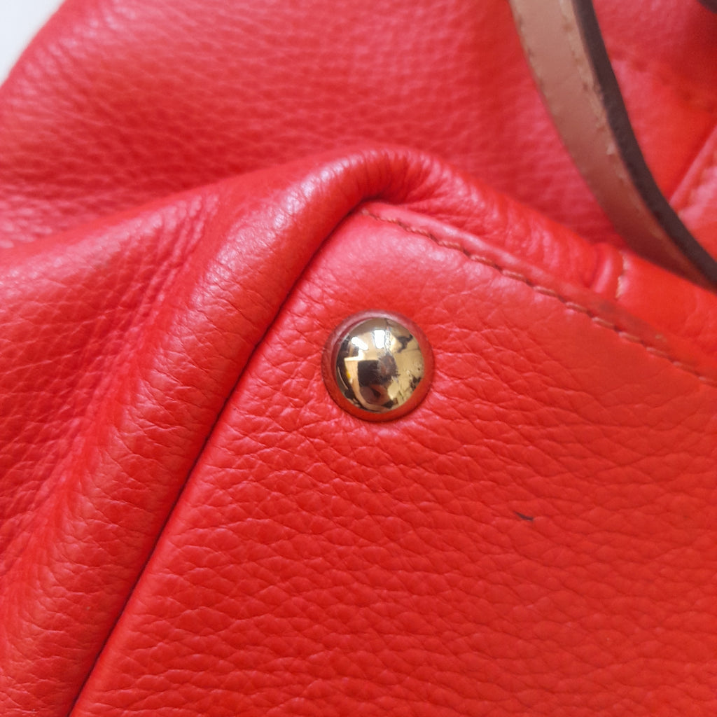 Michael Kors Orange-Red Leather Jetset East West Tote Bag | Pre Loved |