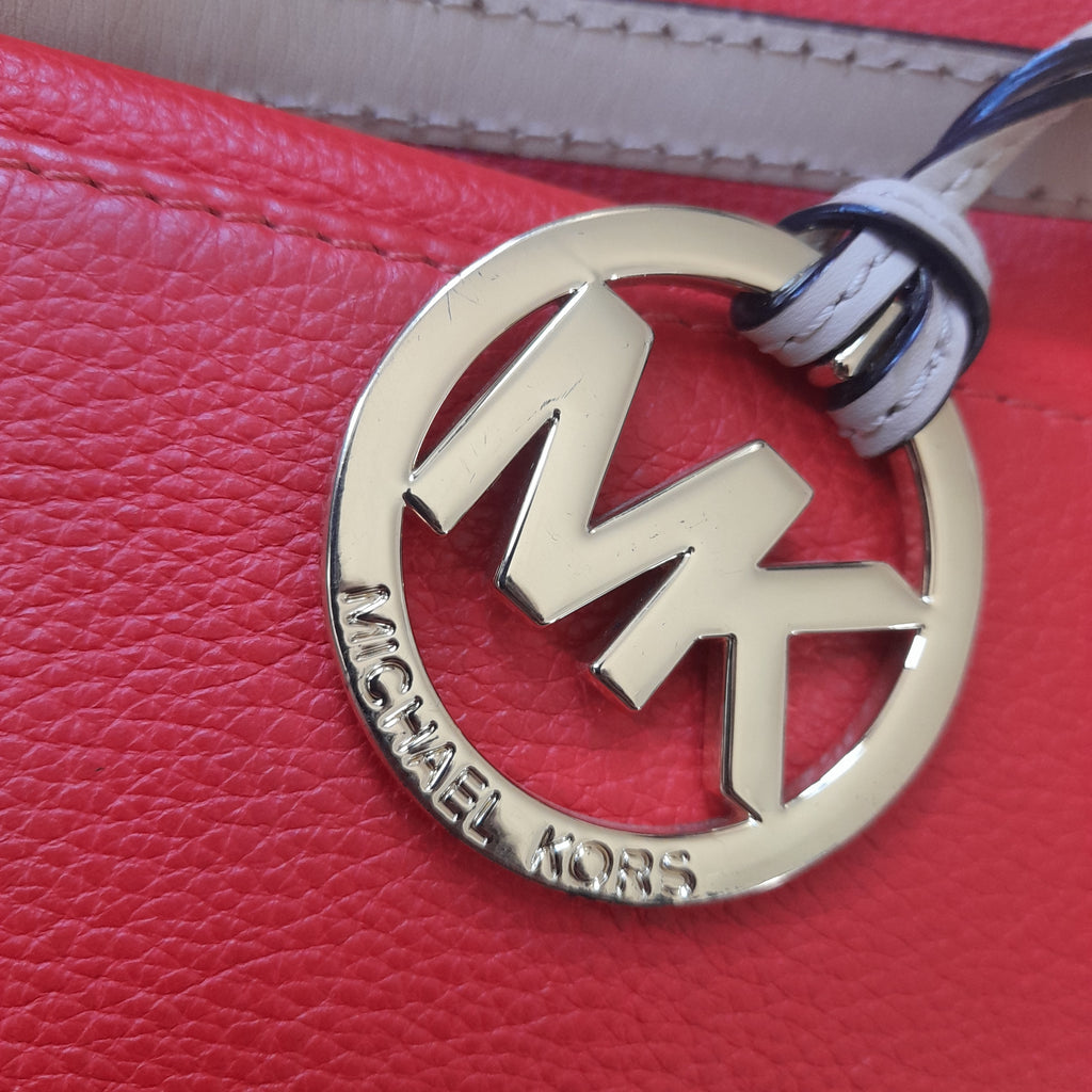 Michael Kors Orange-Red Leather Jetset East West Tote Bag | Pre Loved |