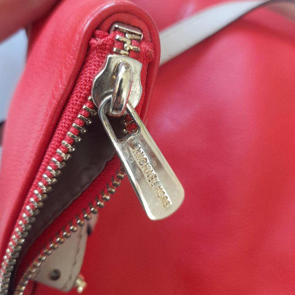 Michael Kors Orange-Red Leather Jetset East West Tote Bag | Pre Loved |