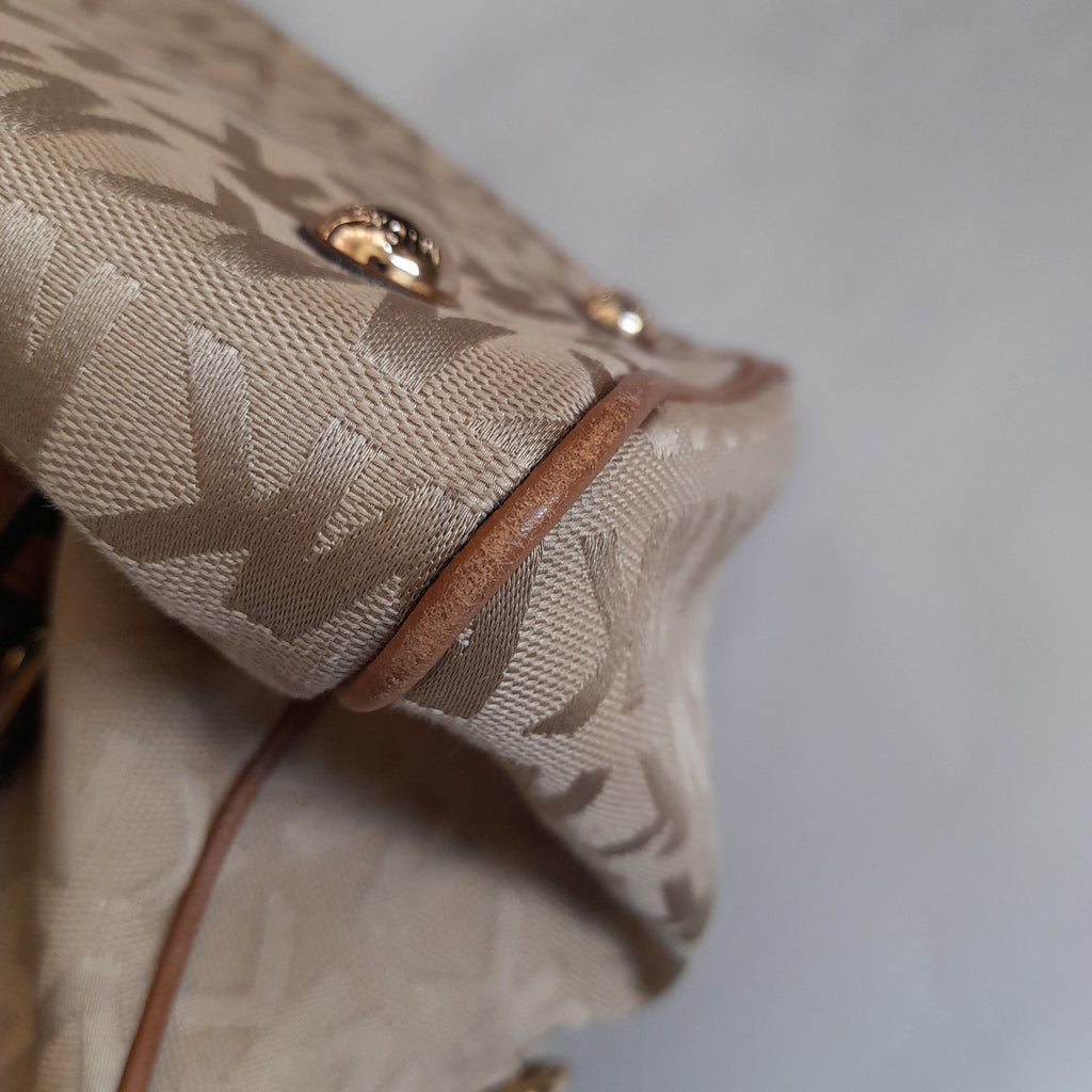 Michael Kors Beige and Brown Monogram 'Grayson' Tote Bag | Pre Loved |