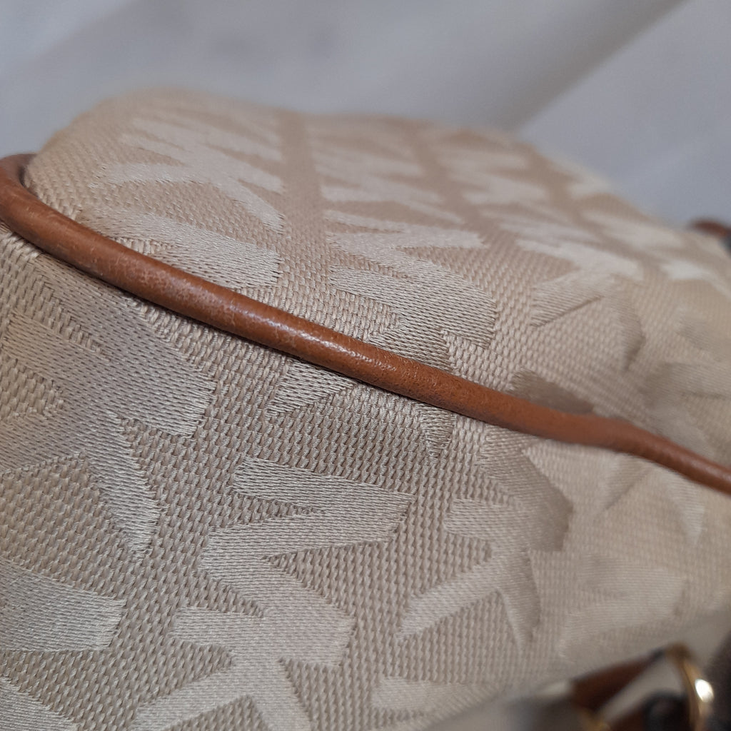 Michael Kors Beige and Brown Monogram 'Grayson' Tote Bag | Pre Loved |