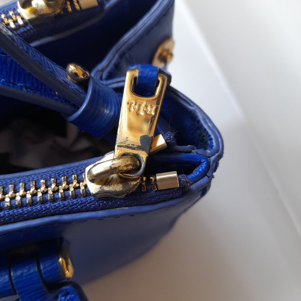 Ralph Lauren Electric Blue Leather Satchel | Gently Used |