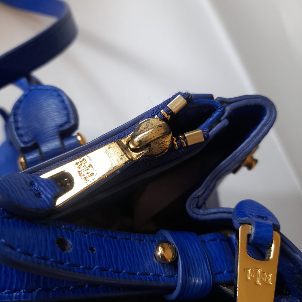 Ralph Lauren Electric Blue Leather Satchel | Gently Used |