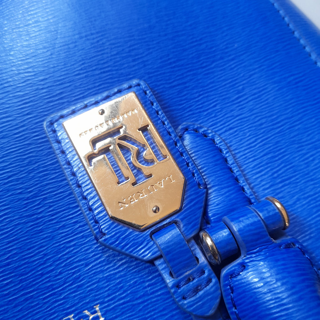 Ralph Lauren Electric Blue Leather Satchel | Gently Used |