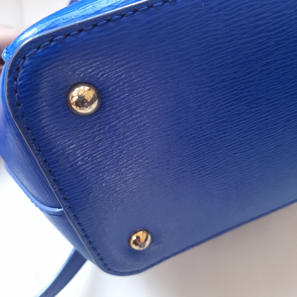 Ralph Lauren Electric Blue Leather Satchel | Gently Used |