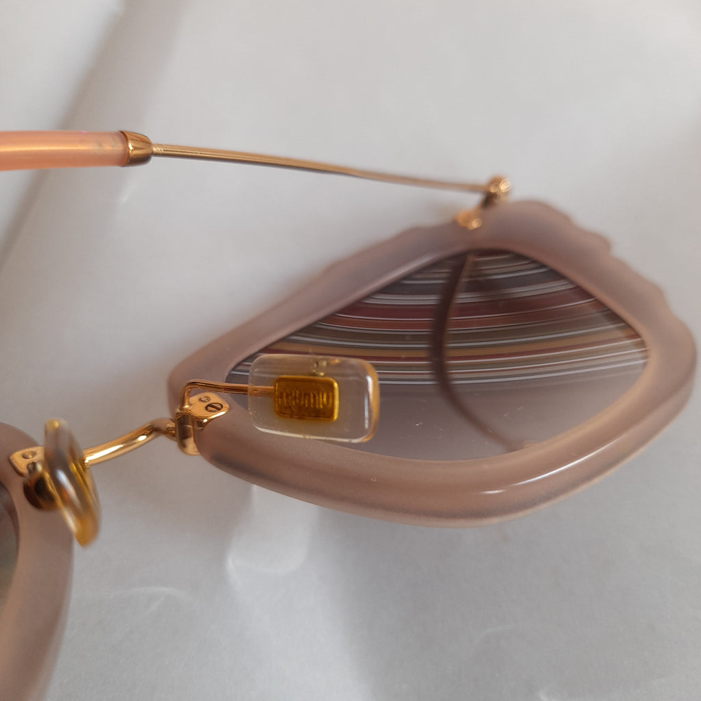 Miu Miu Bronze Metallic Studded Sunglasses | Pre Loved |
