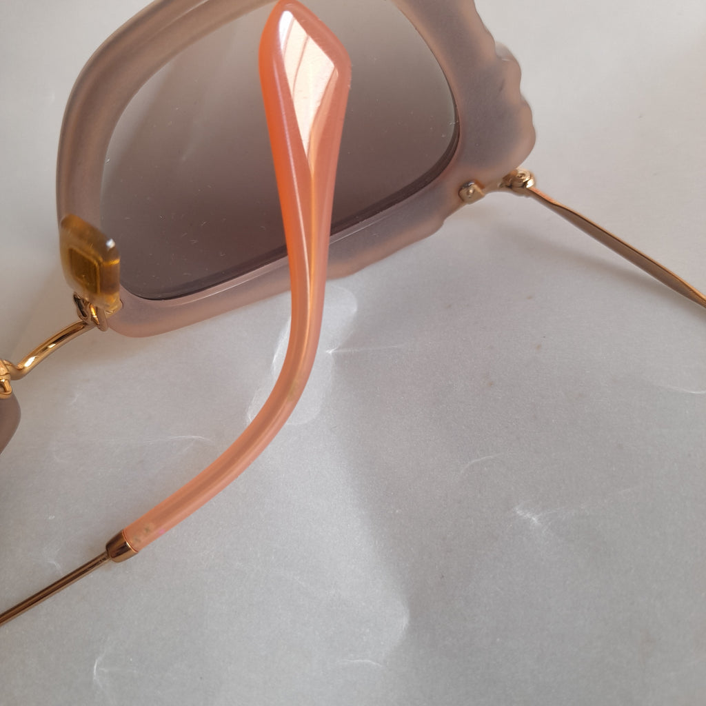 Miu Miu Bronze Metallic Studded Sunglasses | Pre Loved |