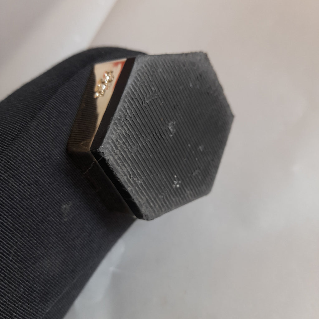 Tory Burch Black Canvas Square-toe Block Heels | Pre Loved |