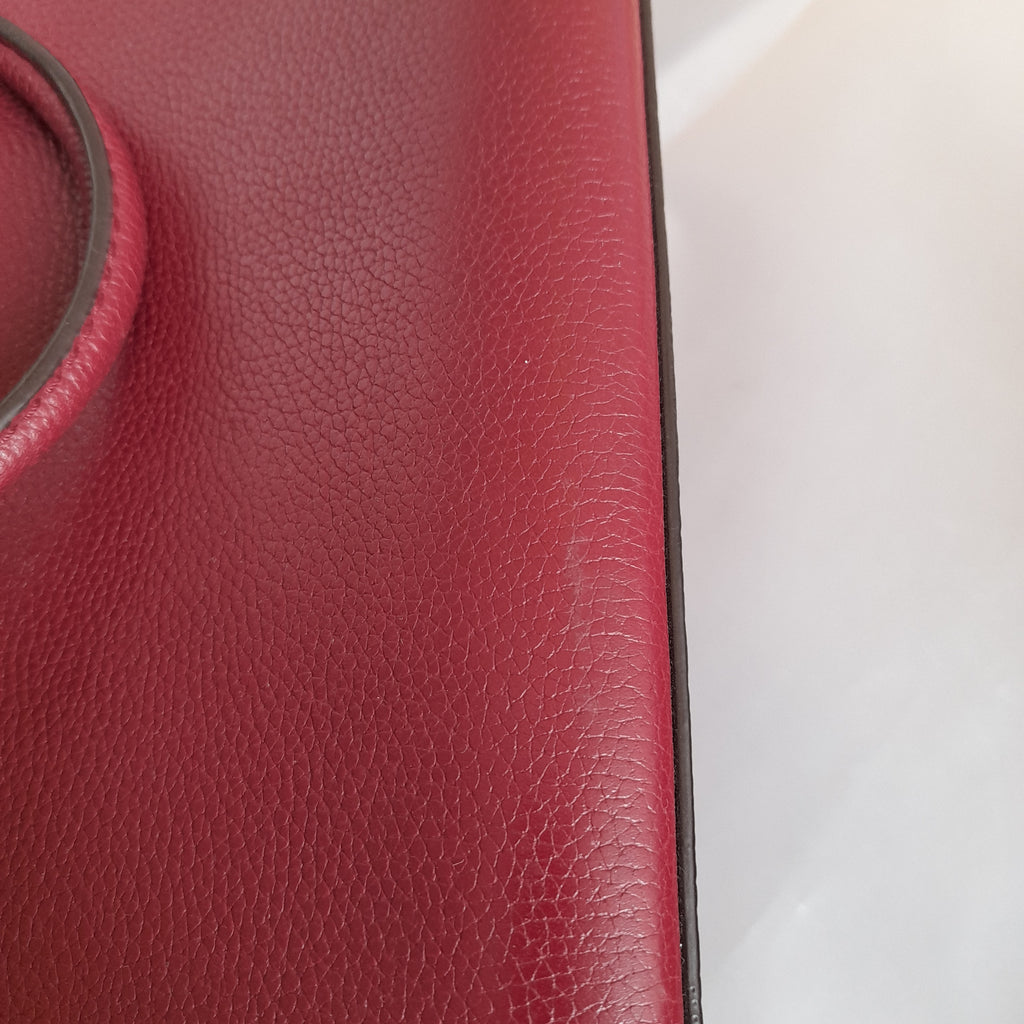 Michael Kors Maroon Pebbled Leather Mercer Satchel | Pre Loved |