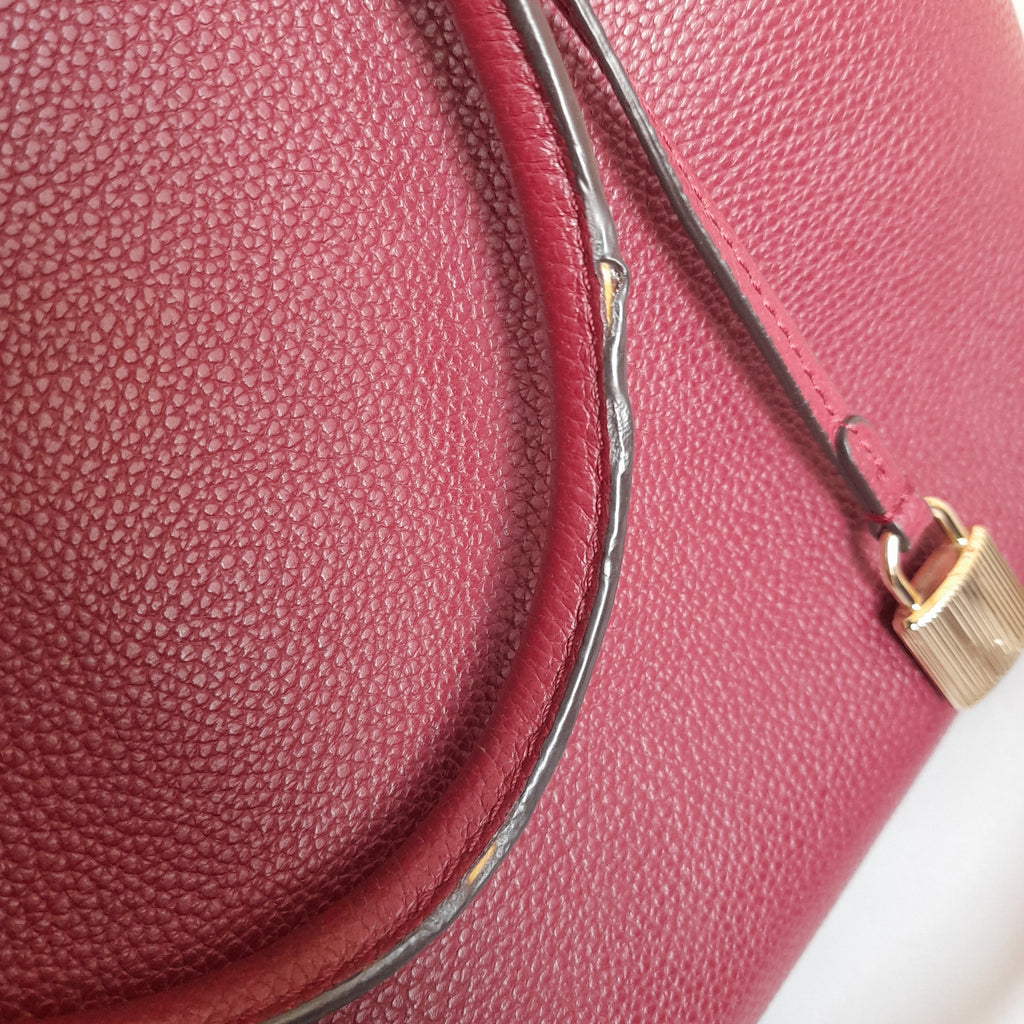 Michael Kors Maroon Pebbled Leather Mercer Satchel | Pre Loved |