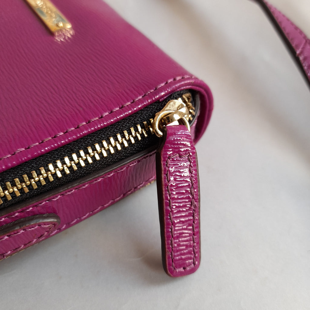 Vince Camuto Mini Purple Leather Crossbody Bag | Gently Used |