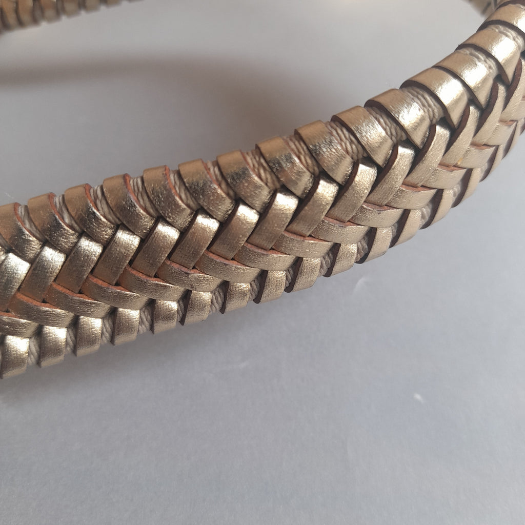 Ralph Lauren Gold Woven Belt | Pre Loved |