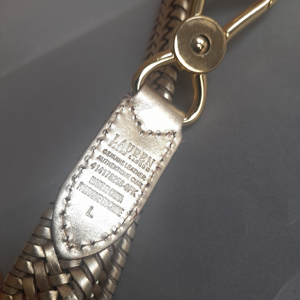 Ralph Lauren Gold Woven Belt | Pre Loved |