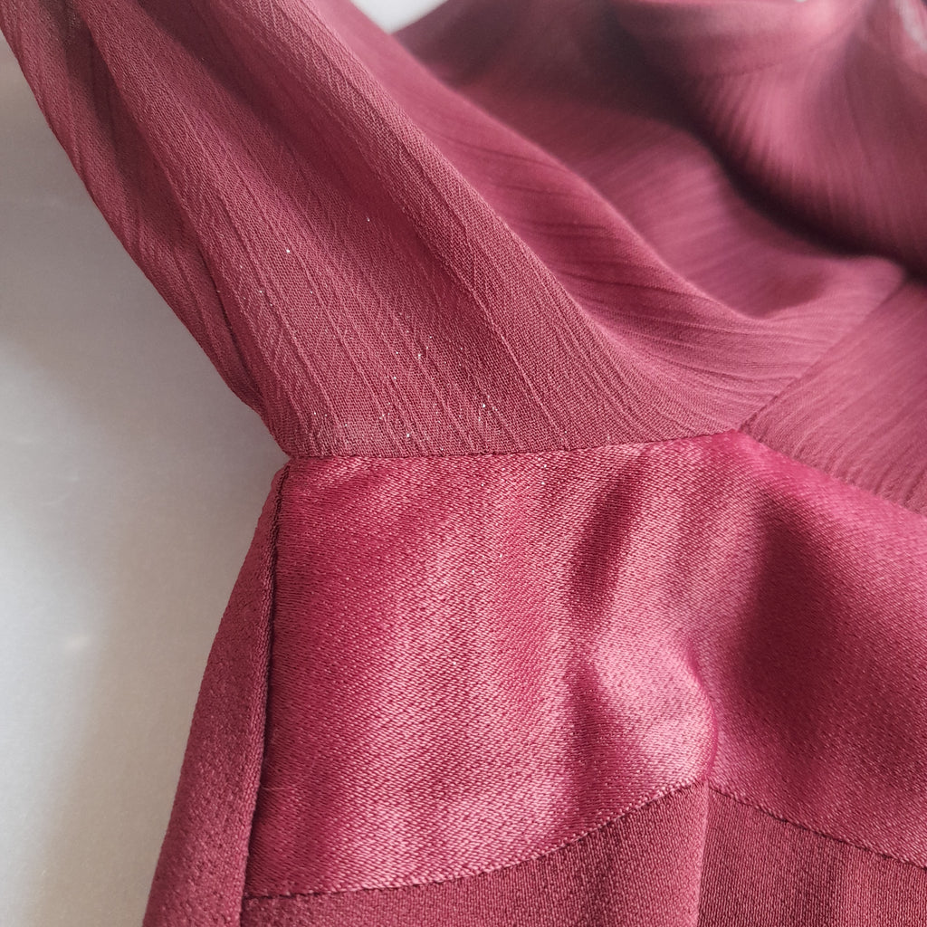 ZARA Maroon Semi-pleated Top | Pre Loved |