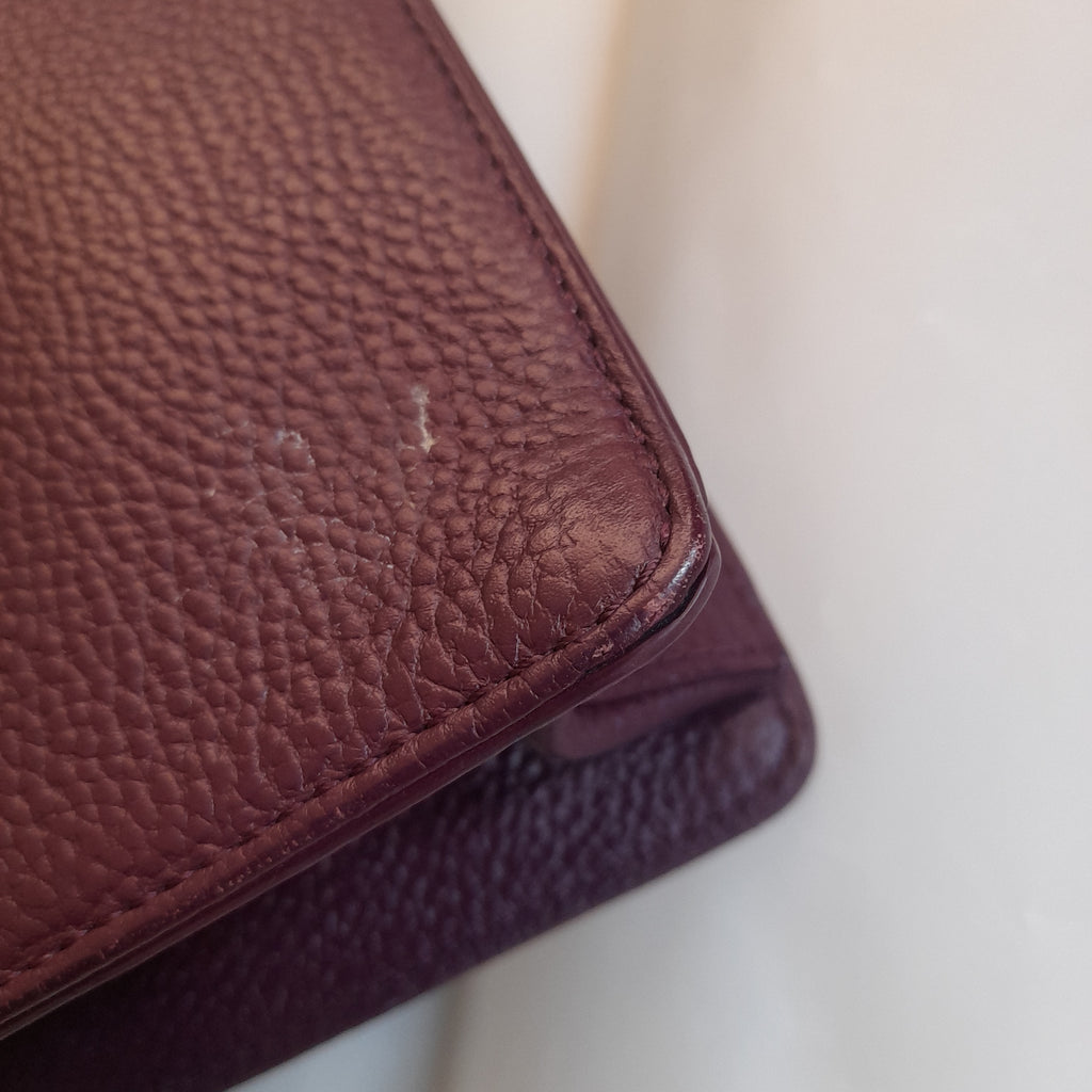 Ted Baker Burgundy Pebbled Leather Shoulder Bag | Brand New |