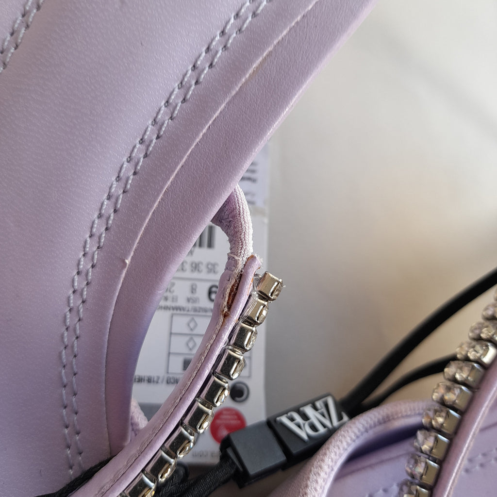 ZARA Lilac Rhinestone Mules | Brand New |