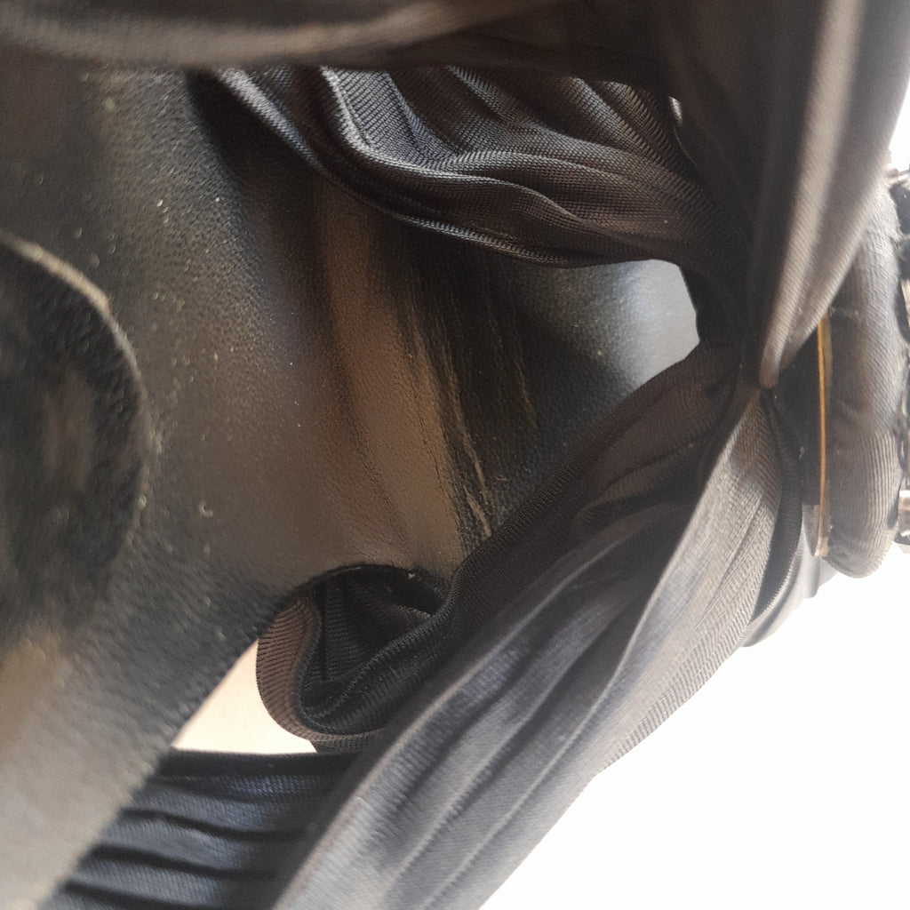 Kurt Geiger Black Pleated with Rhinestones Heels & Clutch Set | Pre Loved |