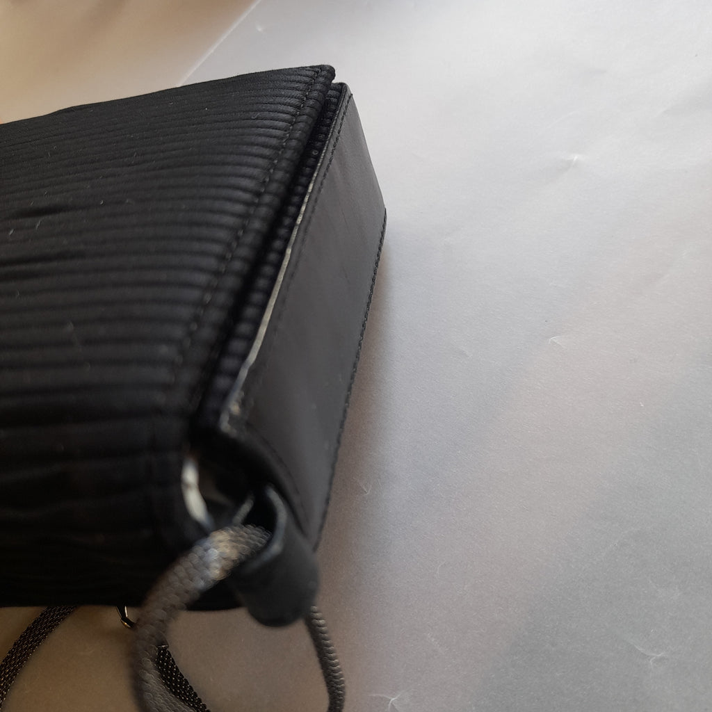 Kurt Geiger Black Pleated with Rhinestones Heels & Clutch Set | Pre Loved |