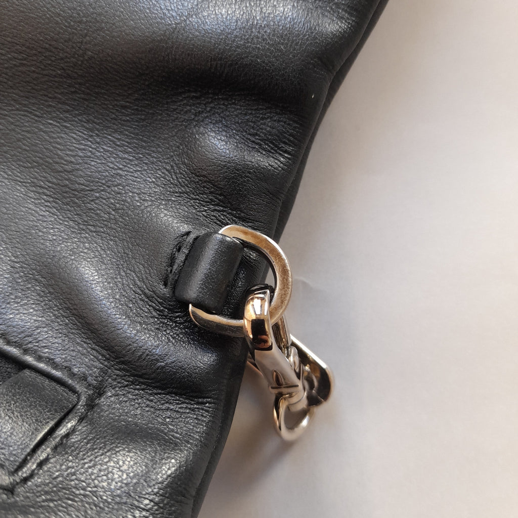 Prada Black Leather Fold-over Crossbody Bag | Gently Used |