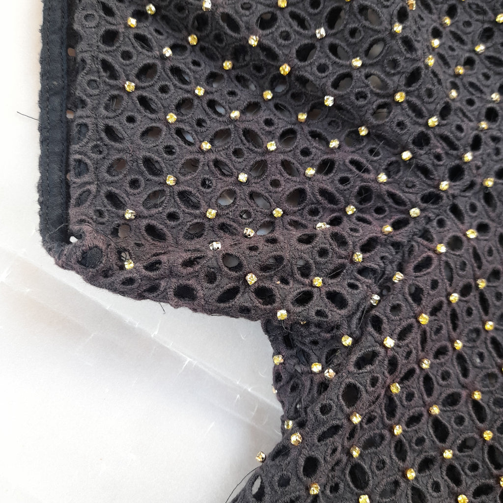 ZARA Black Net & Gold Cropped Shirt | Pre Loved |