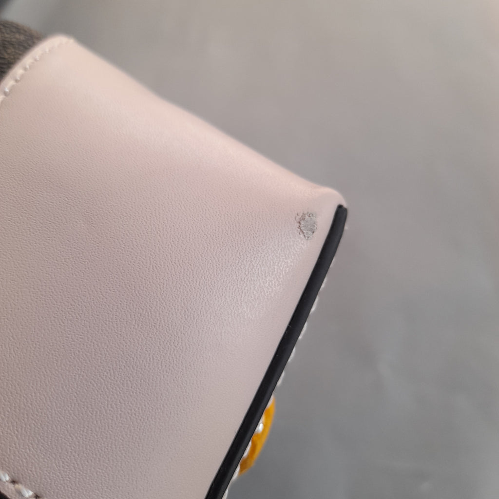 Michael Kors Brown Monogram and Pink Leather Bucket Bag | Like New |