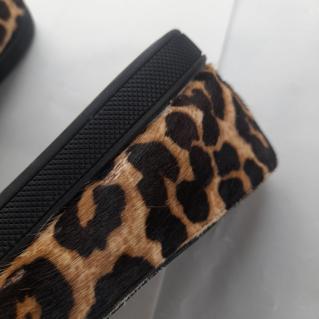Michael Kors Cheetah Print & Black Leather Ballet Flats | Pre Loved |