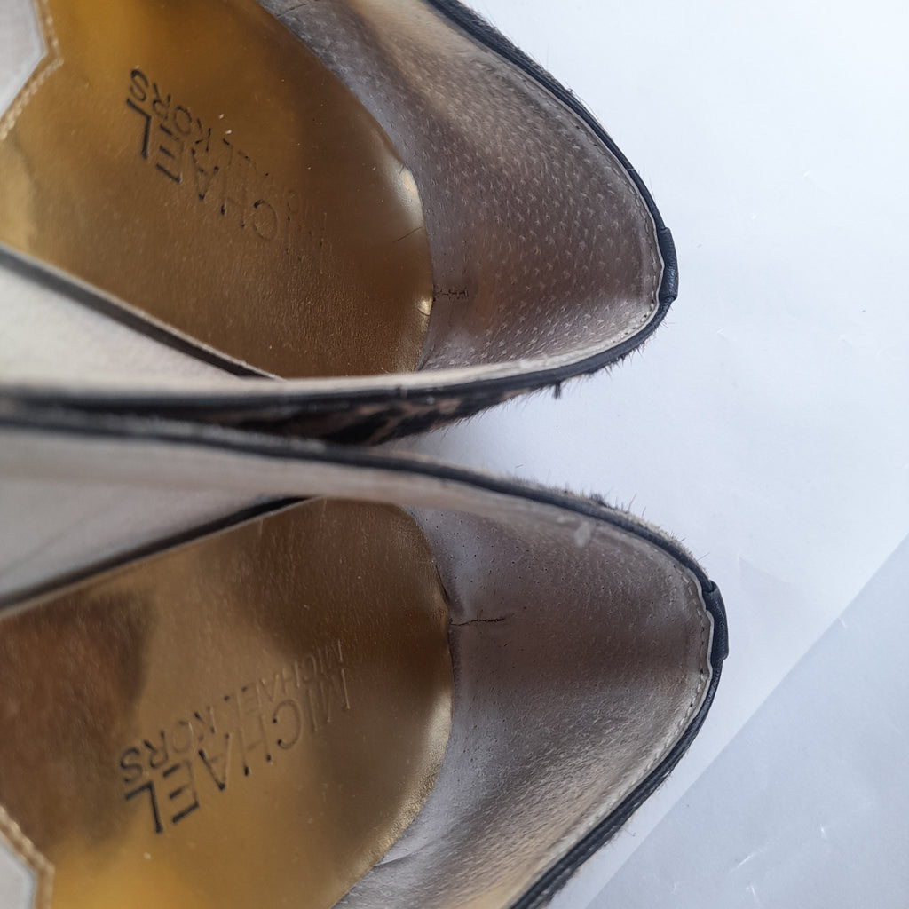 Michael Kors Cheetah Print & Black Leather Ballet Flats | Pre Loved |