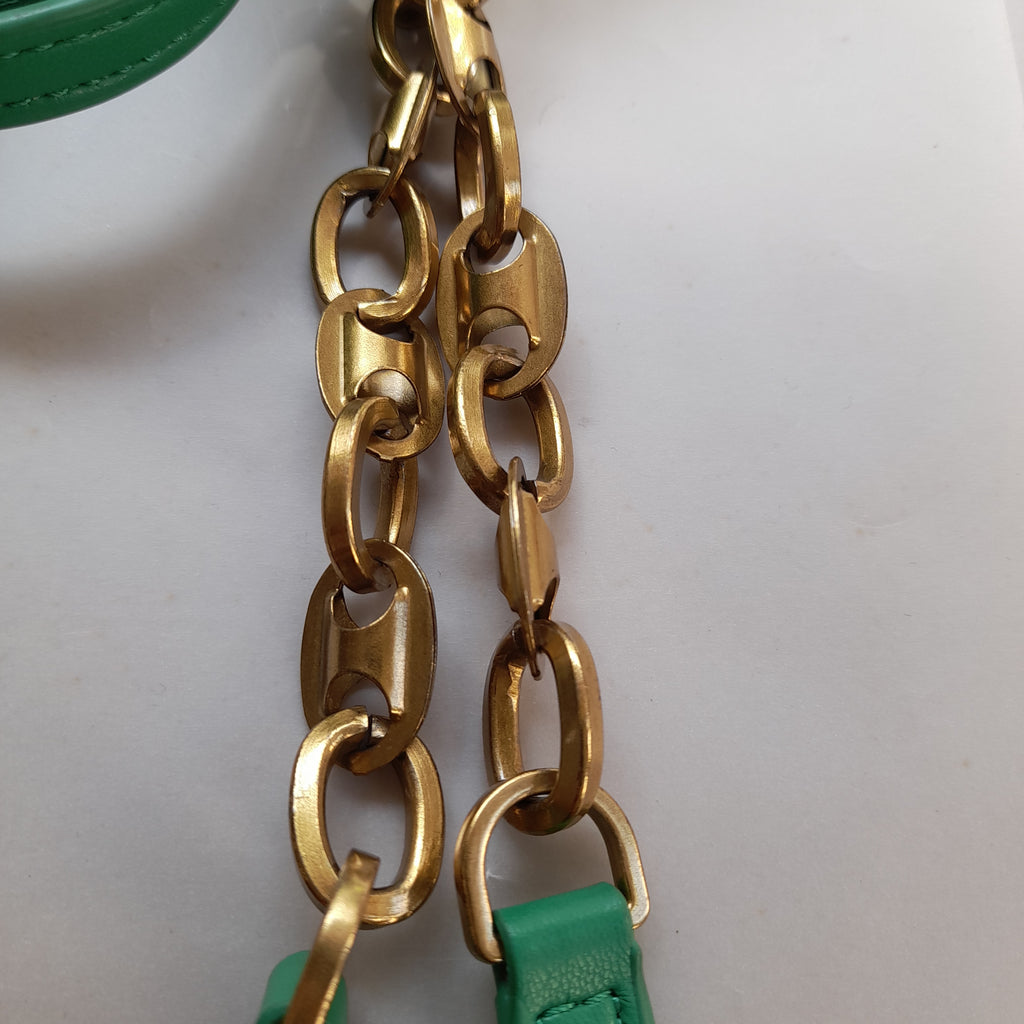 ZARA Green Quilted Faux Leather Shoulder Bag | Gently Used |